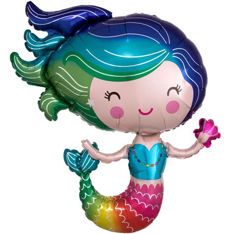 Colourful Mermaid Shape Foil Balloon Party Splendour