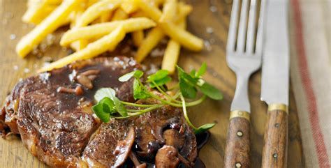 Rib Eye Steak With Mushroom And Wild Blueberry Sauce Taste Of France