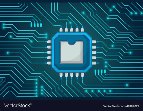 Modern cartoon style printed circuit board Vector Image