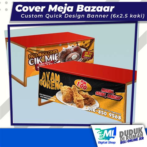 Cover Meja Ready Design Niaga Bazar Khemah Kanopi Makanan Shopee Malaysia