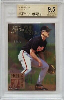 Cal Ripken Jr Fleer Flair Hot Numbers Beckett Bgs Gem Mint