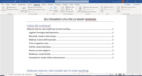 Come Creare E Aggiornare Un Sommario In Microsoft Word