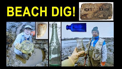 Beach Dig Bottles Rare Hubcap More Mucky Finds Bottle Digging Mudlarking Mass River