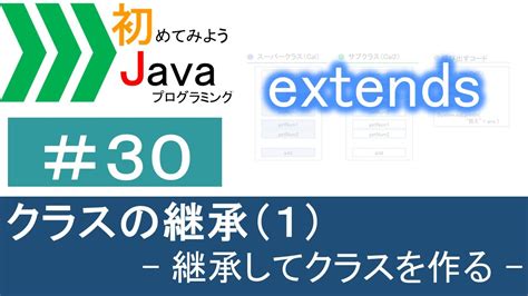 【初めてみようjava30】クラスの継承1―継承してクラスを作る―｜javaプログラミングのゆるふわレシピ Youtube