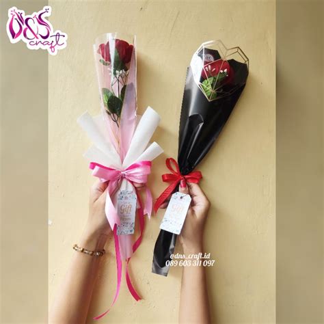 Jual Single Rose Bouquet Mawar Bijian Bucket Valentine Buket Bunga