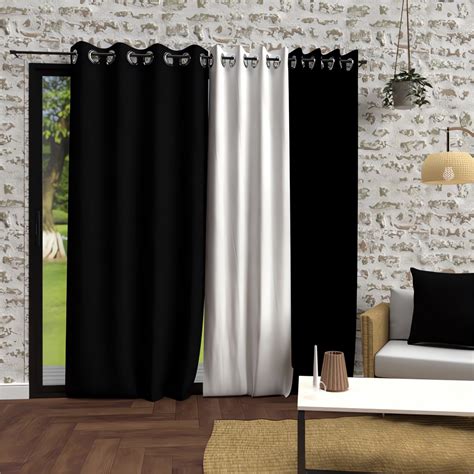 Rideau Oeillets En Microfibre Lav E X Cm Boheme Noir Par Soleil