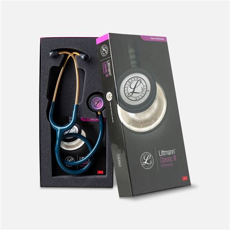 3m Littmann Classic Iii Stethoscope Caribbean Blue Tube With Rainbow Finish 27