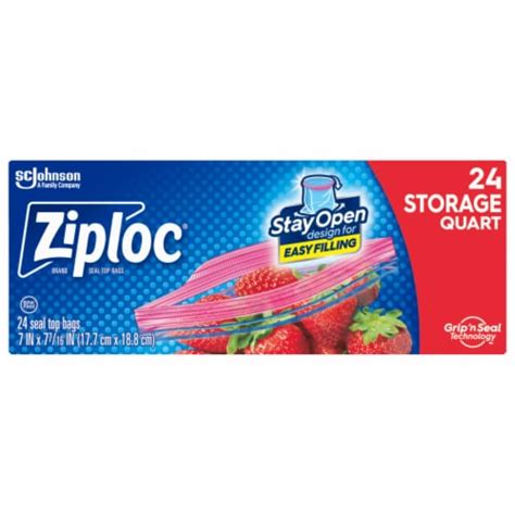 Ziploc® Grip N Seal™ Technology Quart Storage Bags With New Stay Open Design 24 Ct Kroger