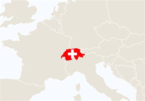 Suiça Fica Na Europa - Europa com o mapa da suíça em destaque. ilustração vetorial. | Vetor ...