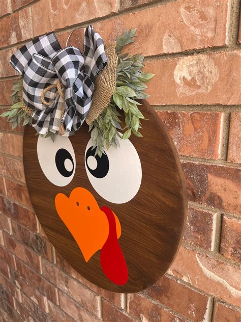 Turkey Door Hanger Thanksgiving Door Hanger Fall Door Etsy