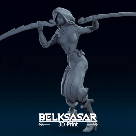 3D Printable Fantasy Female Assassin Nude Version By Belksasar