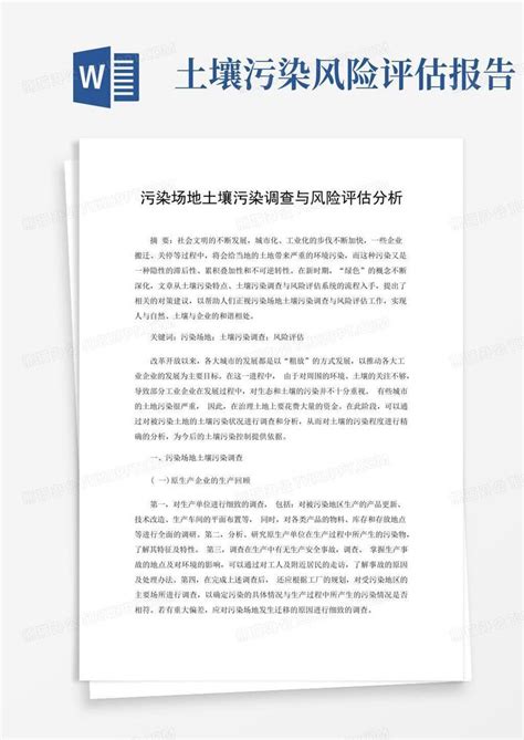 污染场地土壤污染调查与风险评估分析word模板下载编号qdgnnvgk熊猫办公