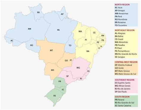 Regiões Do Brasil Estados E Capitais Características E Mapa