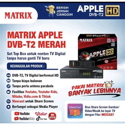 Jual SET TOP BOX STB MATRIX DVB T2 RED APPLE HD EWS TV MERAH Shopee