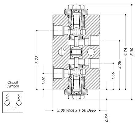 BiS Valves | Products > DOUBLE PILOT OPERATED CHECK VALVE (2XPC50)