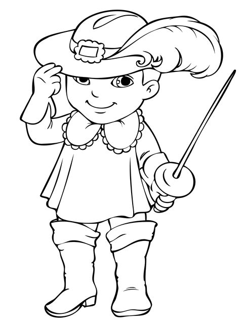 Musketeer With A Sword Coloring Page Free And Printable