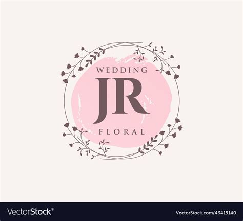 Jr initials letter wedding monogram logos Vector Image