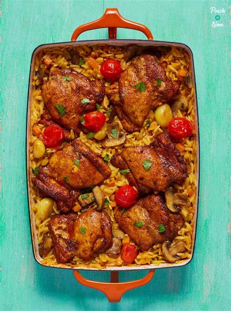 One Pot Mediterranean Style Chicken Orzo Pinch Of Nom