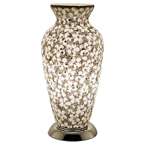 White Flower Mosaic Glass Vase Lamp Table Lamps Glass Vase Lamps