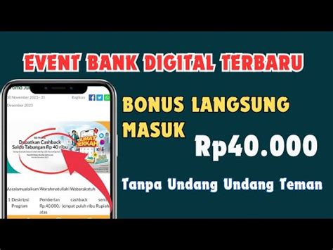 BONUS 40 000 EVENT BANK DIGITAL TERBARU TANPA AJAK TEMAN APLIKASI