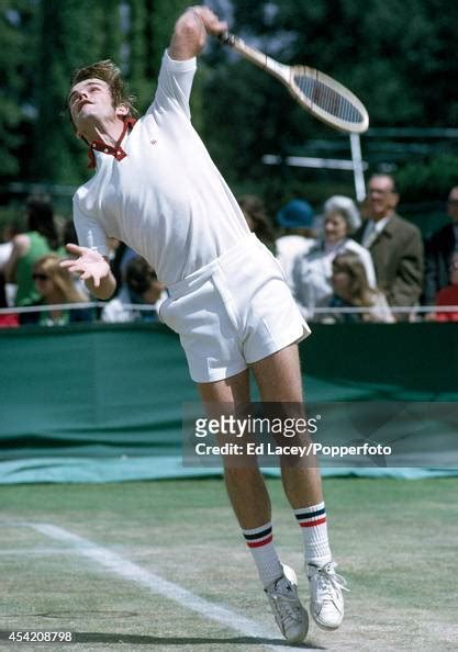 Roscoe Tanner of the United States in action at Wimbledon on 1st July ...