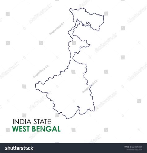 West Bengal Map Indian State Kolkata Stock Vector (Royalty Free ...