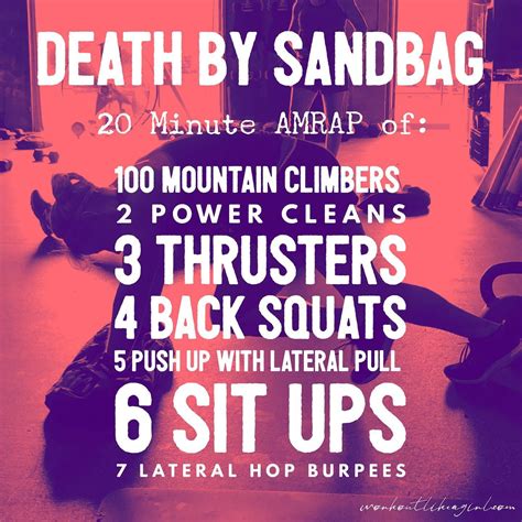 Sandbag Workout 20 Minute Amrap Sandbag Workout Sandbag Training