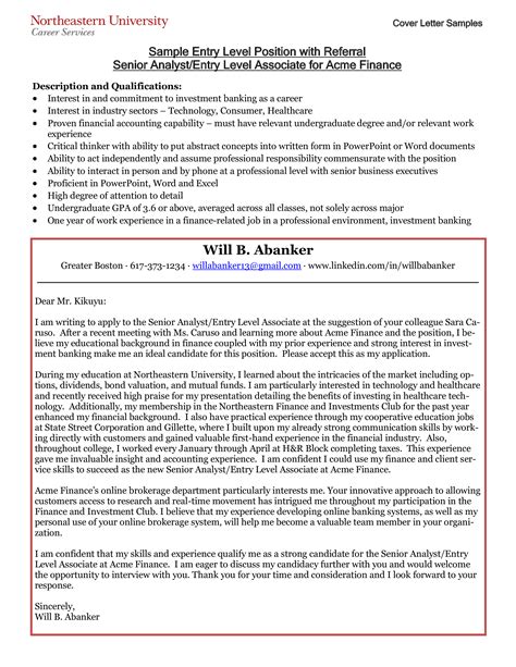 Entry Level Business Analyst Cover Letter Gratis