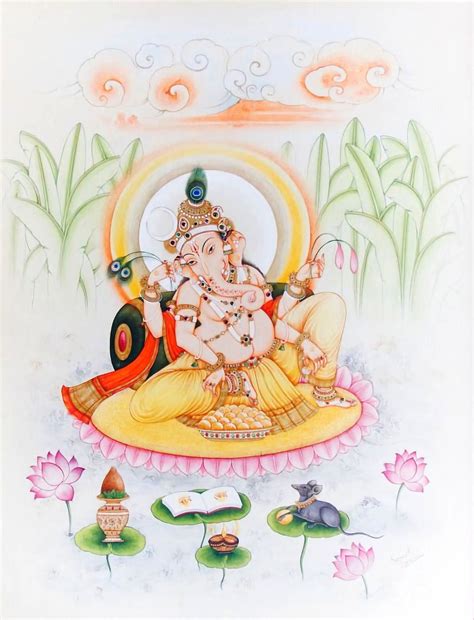 Hindu Cosmos Ganesha Art Ganesh Art Paintings Ganesh Art