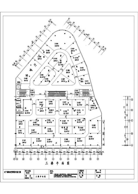 某地百货商场布局建筑设计平面图（共3张）商业建筑土木在线