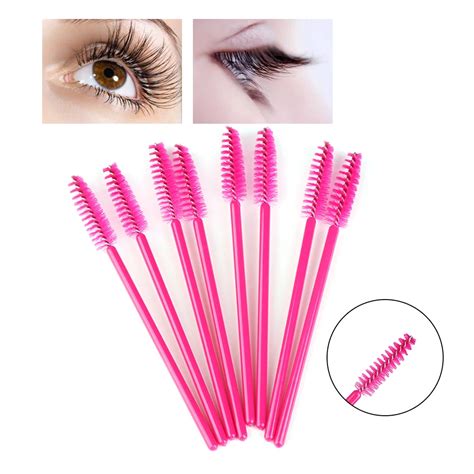 50 Pcspack 3 Colors Disposable Eye Lashes Applicators Silicone Eyelash Brush Lash Extension