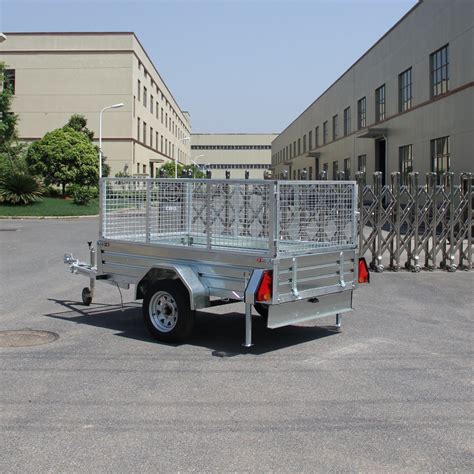 Hot Dipped Galvanized Heavy Duty Double Axle Box Trailer With Cage