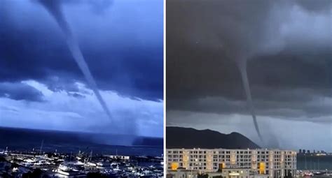 Enorme tromba marina generó alarma en la costa de Italia Viral