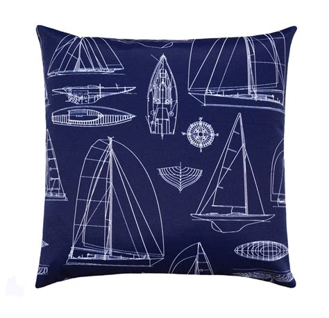 Blue Outdoor Stuffed Pillow Sail Boat Pillow Blue Decorative Etsy