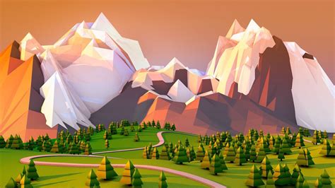 Wallpaper Landscape Illustration Mountains Artwork Low Poly