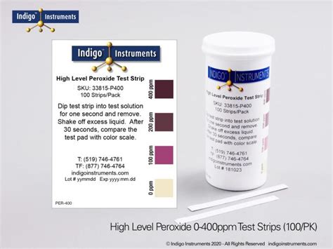 Hydrogen Peroxide Test Strips