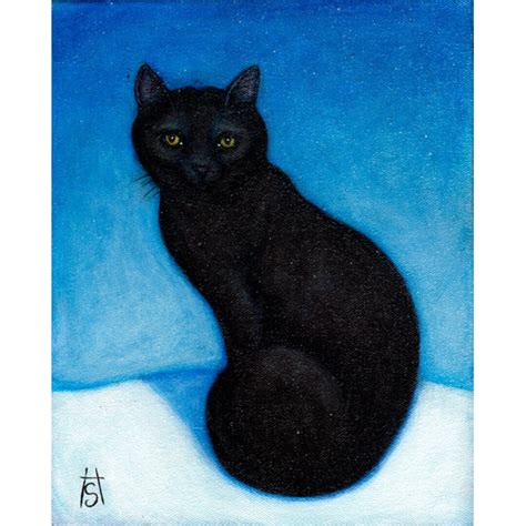 Black Cat Christmas/winter Holiday Cards. Set of 5 - Etsy