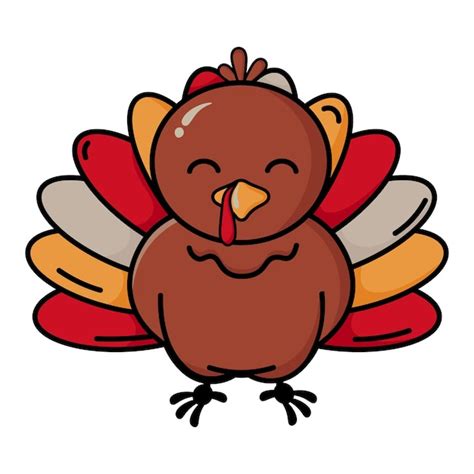 Premium Vector Hand Drawn Cute Turkey Bird Cartoon