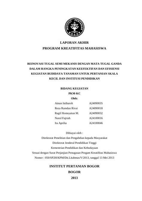 PDF LAPORAN AKHIR PROGRAM KREATIFITAS MAHASISWA DOKUMEN TIPS