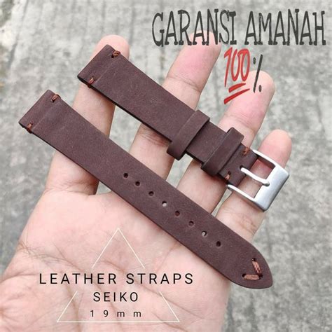 Jual STRAP TALI JAM TANGAN KULIT ASLI SEIKO 19MM LIMITED EDITION Di