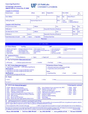 Fillable Online Pathlabs Ufl Patient Id Uf Health Pathology