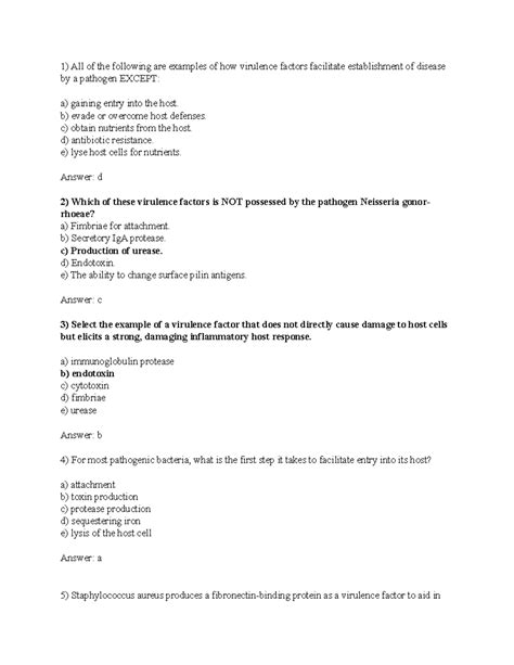 Microbiology Chapter 21 Test Questions