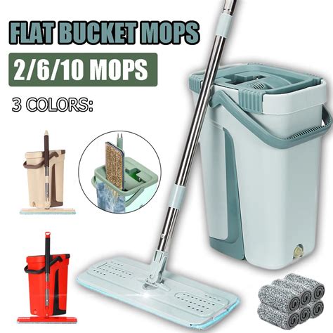 Buy Microfiber Flat Squeeze Mop And Bucket Wetdry Usage On Hardwood Laminate Tile W6