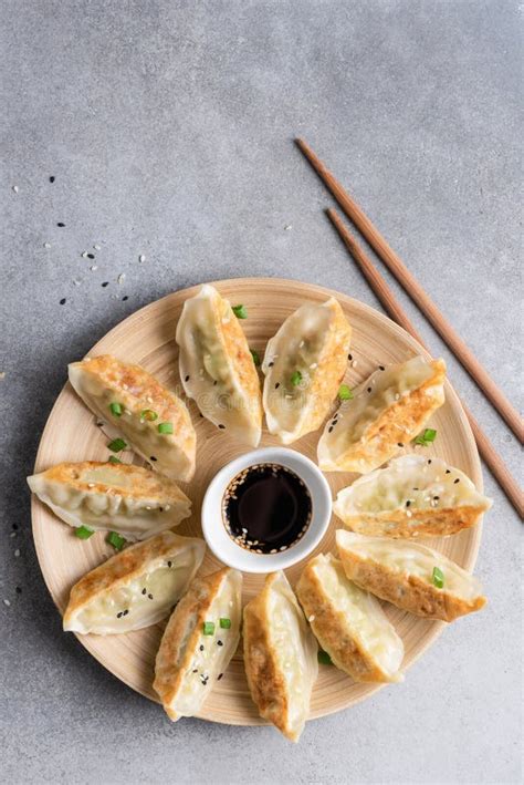 Fried Jiaozi Or Gyoza Chinese Dumplings Stock Image Image Of