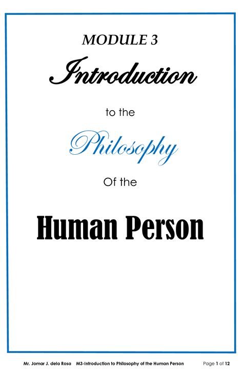 solution introduction   philosophy   human person module