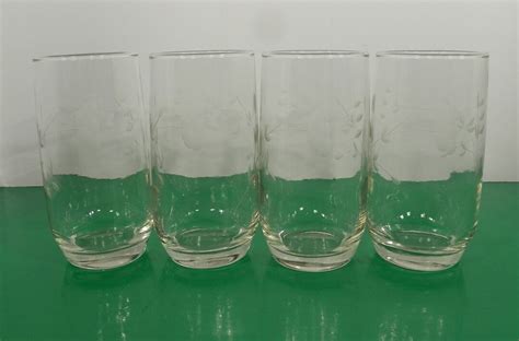 Princess House Heritage Crystal Flat Tumbler S Lot Of 4 Glass 11 Oz Etsy