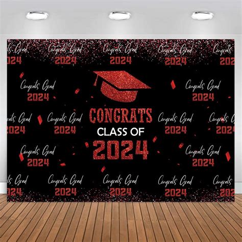 Class Of 2024 Congrats Graduation Party Backdrop Congrats