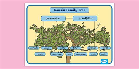 Cousin Family Tree Example Display Poster (Teacher-Made)