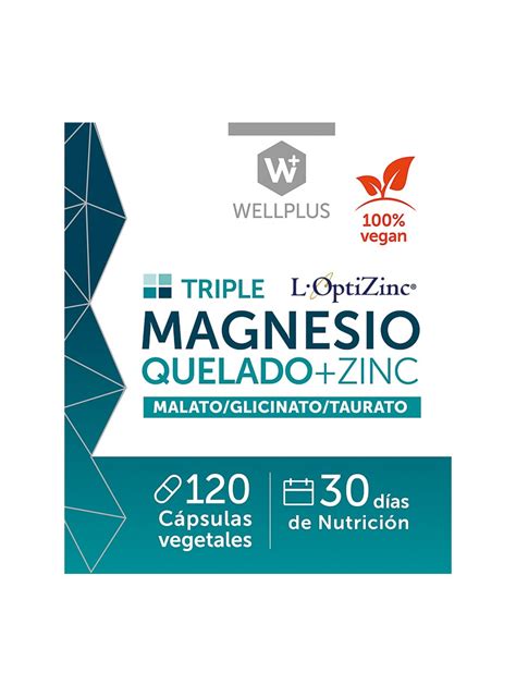 Magnesio Triple Quelado Zinc Cap Wellplus Vmart