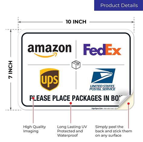 Package Delivery Sign Delivery Instructions Fedex Amazon Ups Usps Sign